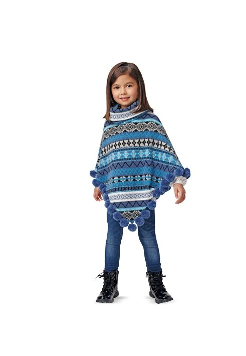 Pattern Poncho knitted with fringe decoration (Burda 2/2015, pattern number 9405 B)