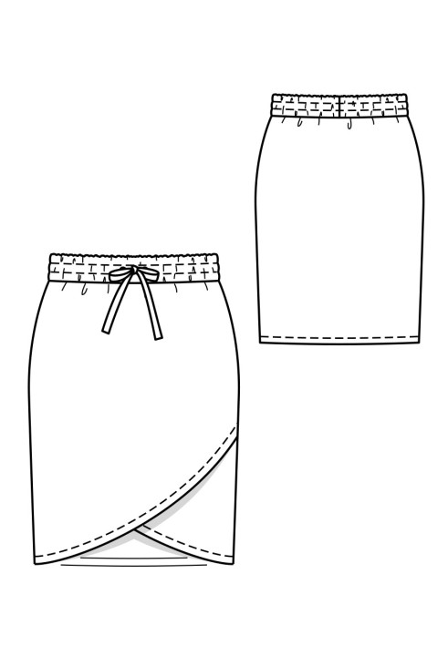 Выкройка Юбка-карандаш трикотажная на растяжном поясе (Burda 5/2019, № выкройки 126)