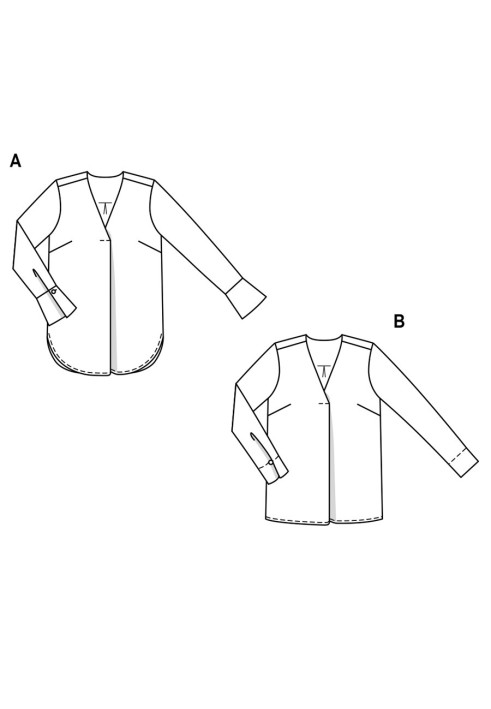 Pattern Straight-cut blouse with a pleat at the neck (Burda 2/2019, pattern no. 6278 B)