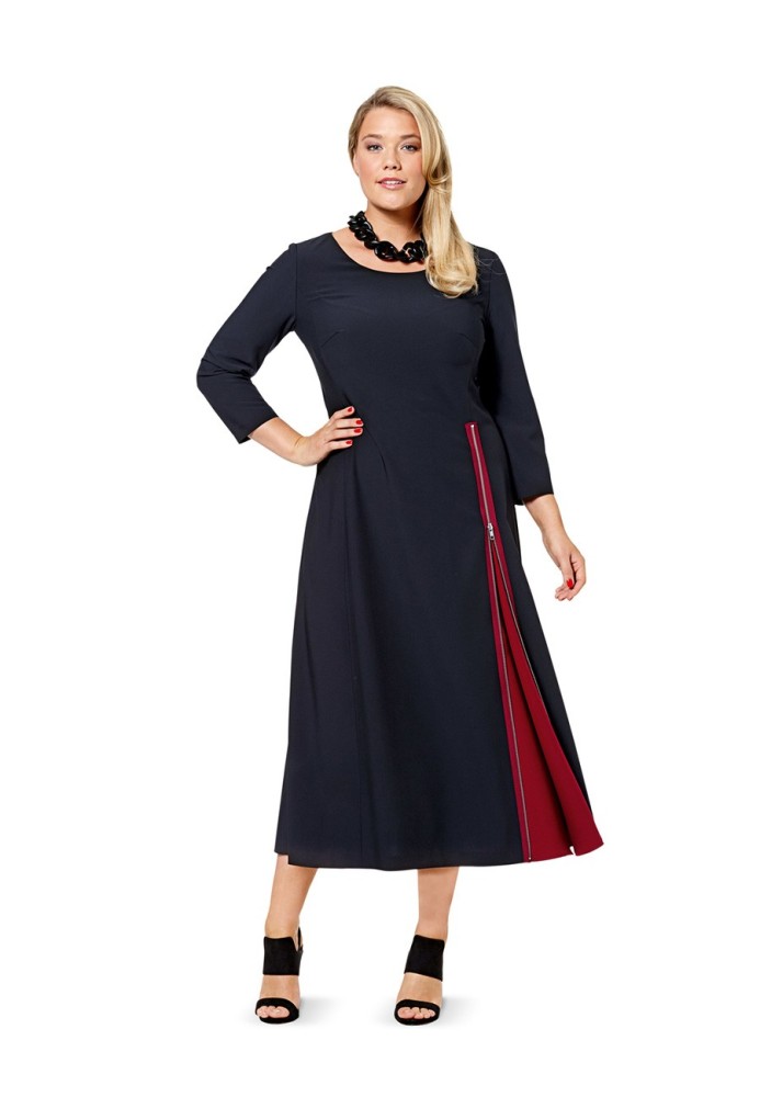 Pattern Dress with a pleat-cut on the skirt (Burda 2/2016, pattern number 6621 A)