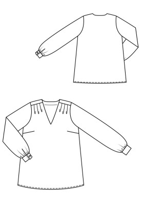 Pattern Blouse of a simple cut with soft pleats (Burda 6/2019, pattern number 125 A)