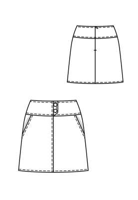 Pattern Mini skirt on a yoke (Burda 5/2019, pattern number 112 B)