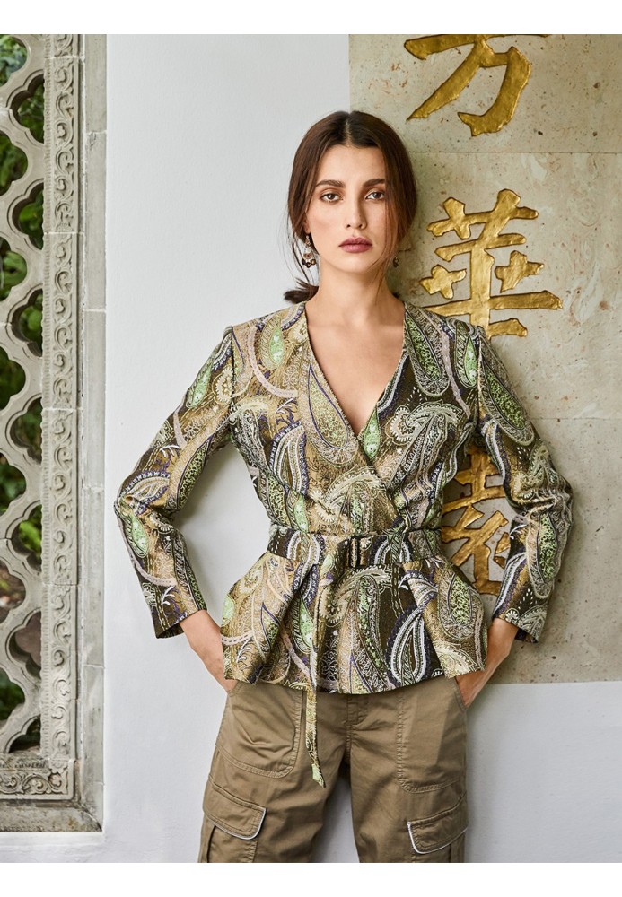 Pattern Double-breasted jacket with basque and belt (Burda 2/2020, pattern number 101 A)