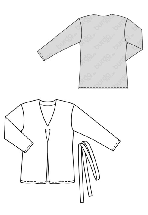 Pattern Straight-cut pullover with a pleat on the front (Burda 2/2019, pattern number 6276 A)