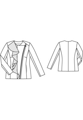 Pattern Jacket of a fitted silhouette with an asymmetric fastener (Burda 12/2012, pattern number 145)