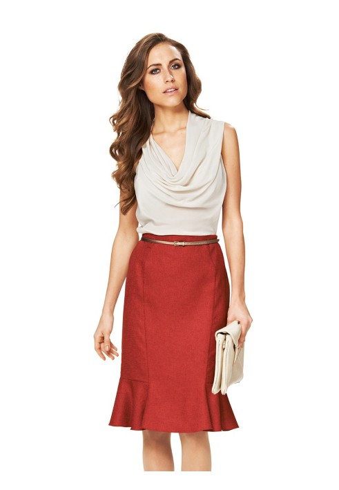 Pattern Midi skirt with relief seams (Burda 2/2014, pattern number 6834 C)