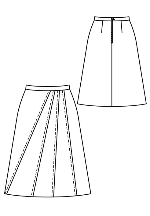 Pattern A-line skirt with relief seams (Burda 11/2017, pattern number 106 A)