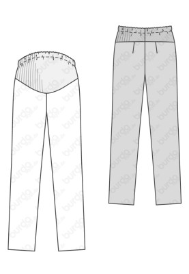 Pattern Knitted trousers with stretch detail for the abdomen (Burda 2/2016, pattern number 6607 C)