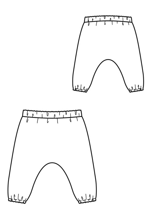 Выкройка Штаны просторные на эластичном поясе (Burda 2/2019, № выкройки 130)