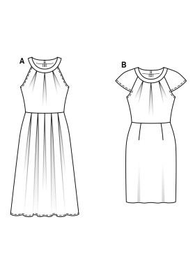 Выкройка Платье с американской проймой и юбкой в складку (Burda 1/2017, № выкройки 6521 A)