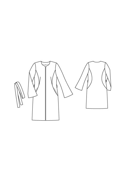 Pattern Coat of a fitted silhouette without a collar (Burda 12/2012, pattern number 117)