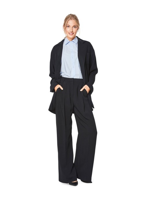 Pattern Marlene linen trousers with arrow pleats (Burda 1/2018, pattern number 6436 A)