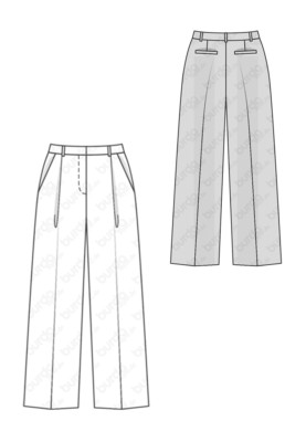 Pattern Marlene linen trousers with arrow pleats (Burda 1/2018, pattern number 6436 A)