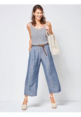 Pattern Marlene linen trousers with arrow pleats (Burda 1/2018, pattern number 6436 A)