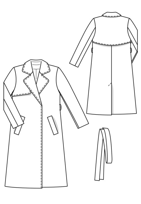 Pattern Trench coat of a fitted silhouette with flying yokes (Burda 2/2019, pattern number 105 B)