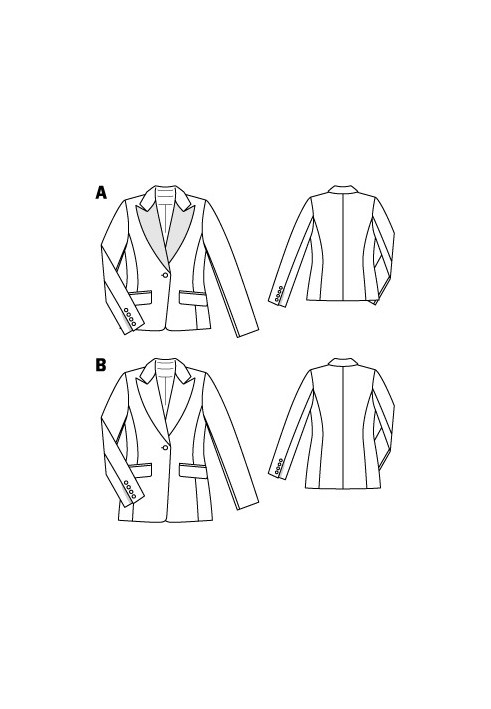 Выкройка Блейзер приталенного силуэта (Burda 11/2012, № выкройки 127 B)