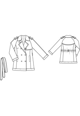 Pattern Trench coat short double-breasted (Burda 9/2010, pattern number 133)