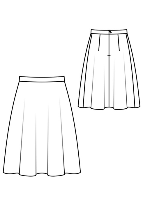 Pattern Skirt with a flared cut on a narrow waist (Burda 6/2019, pattern number 109)