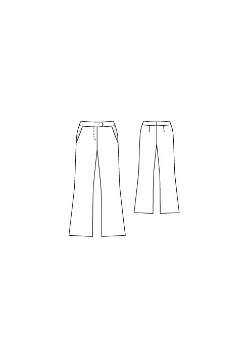 Pattern Pants with a flared cut made of cotton twill (Burda 4/2011, pattern number 131)