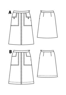 Pattern A-silhouette skirt made of mat (Burda 10/2011, pattern number 119 B)