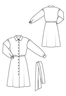 Pattern Dress cut-off with shirt collar (Burda 10/2019, pattern number 102)