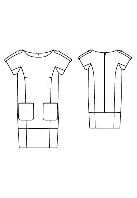 Pattern Dress made of mat with short sleeves (Burda 2/2011, pattern number 119)