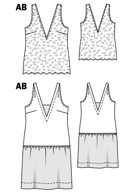 Lace dress and top pattern (Burda 6/2012, pattern number 116 A)