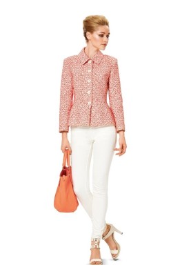 Pattern Single-breasted jacket with a basque and a turn-down collar (Burda 1/2014, pattern number 6901 B)