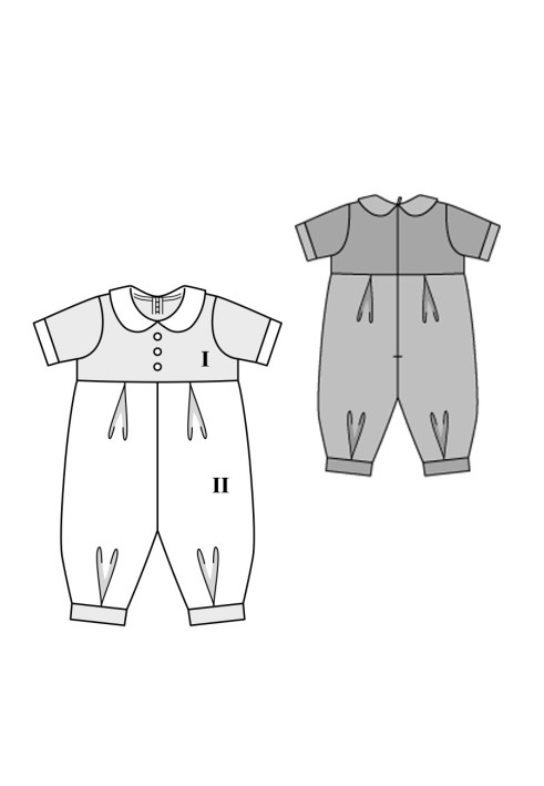 Pattern Overalls with a turn-down collar (Burda 2/2016, pattern number 9369 A)