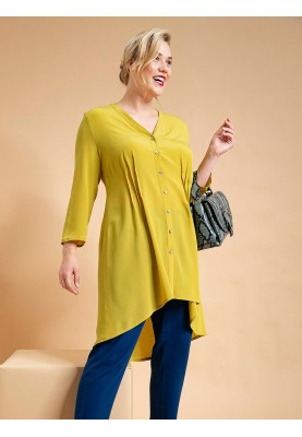 Pattern Blouse of a flared silhouette with an asymmetrical bottom (Burda. Fashion Plus 2/2019, pattern number 401)