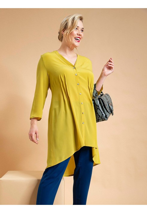 Pattern Blouse of a flared silhouette with an asymmetrical bottom (Burda. Fashion Plus 2/2019, pattern number 401)