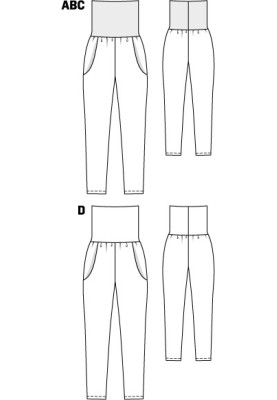 Выкройка Брюки-джогеры из вискозного крепа (Burda 7/2011, № выкройки 102 C)