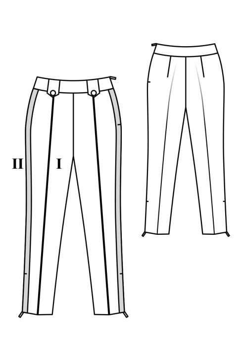 Выкройка Брюки трикотажные с лампасами (Burda 12/2019, № выкройки 120)