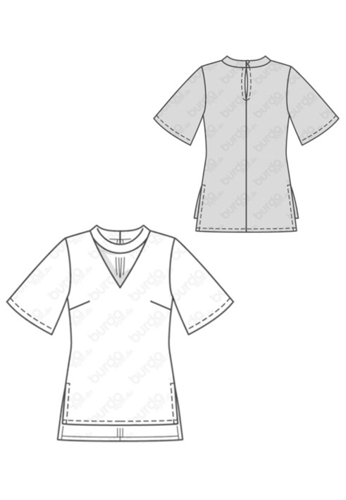 Pattern Blouse with a choker collar (Burda 1/2018, pattern number 6424 B)