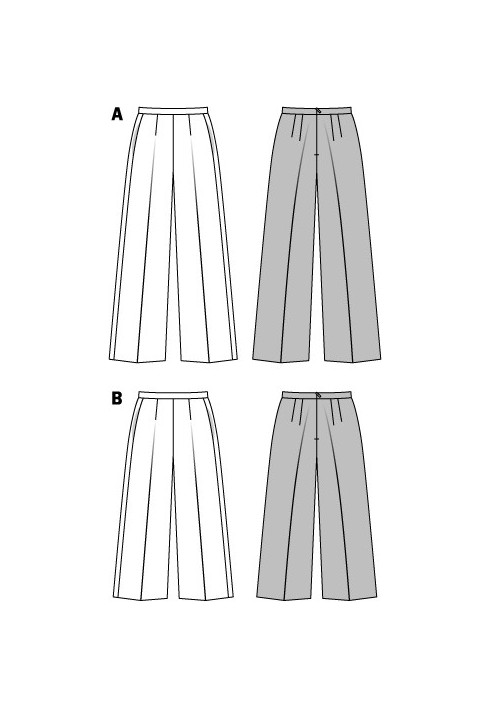 Викрійка Брюки широкого крою довжиною 7/8 (Burda 2/2015, № викрійки 6701 B)