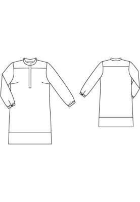 Pattern Dress with polo fastening and stand-up collar (Burda 3/2012, pattern number 133)