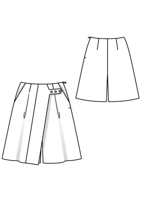 Pattern Skirt-shorts without a belt (Burda 6/2018, pattern number 103 A)