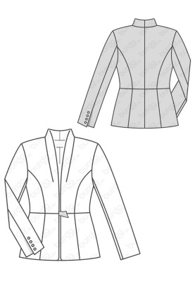 Pattern Cut-off jacket of a fitted silhouette (Burda 2/2018, pattern number 6376 B)