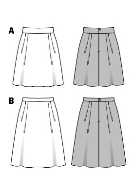 Выкройка Юбка шерстяная А-силуэта (Burda 2/2014, № выкройки 6836 A)