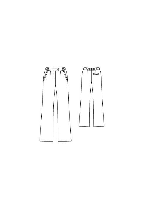 Pattern Pants of a straight silhouette with a shaped belt (Burda 9/2010, pattern number 115)