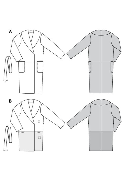 Pattern Half coat with a smell and shawl collar (Burda 2/2018, pattern number 6378 B)