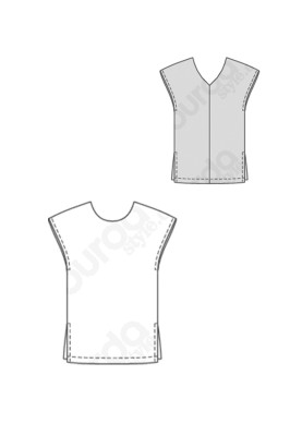 Pattern Tunic of a simple cut with a neckline on the back (Burda 1/2020, pattern number 6204 C)