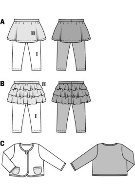 Викрійка Легінси із пришивною спідницею (Burda 2/2014, № викрійки 9426 A)
