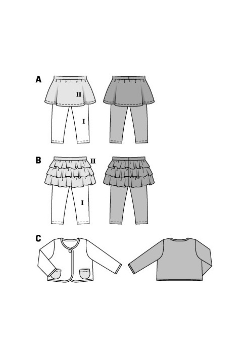 Викрійка Легінси із пришивною спідницею (Burda 2/2014, № викрійки 9426 A)