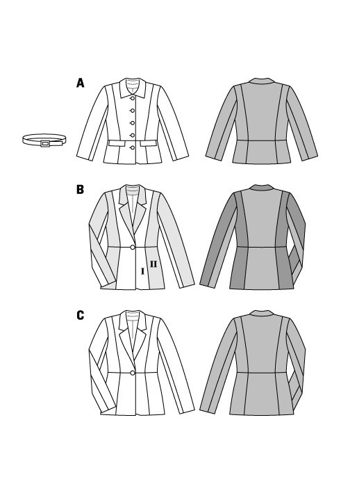 Pattern Linen jacket of a fitted silhouette (Burda 1/2014, pattern number 6953 C)