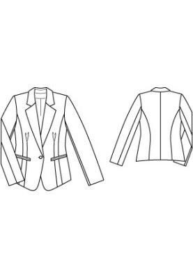 One-button blazer jacket pattern (Burda 7/2011, pattern no. 119 B)