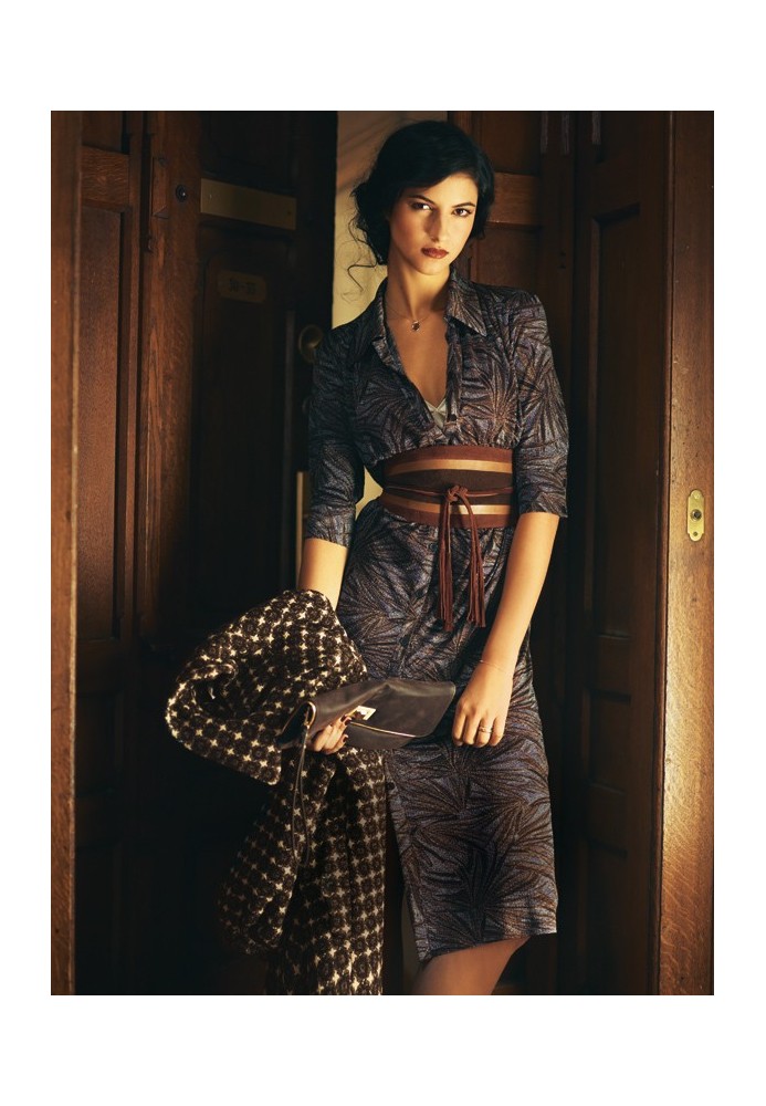 Pattern Shirt dress with short sleeves on cuffs (Burda 1/2011, pattern number 108)