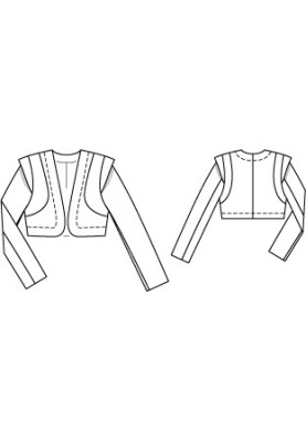 Gabardine bolero jacket pattern (Burda 4/2012, pattern number 124)