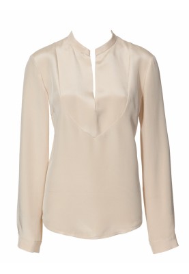 Pattern Straight-cut blouse with plastron and stand-up collar (Burda 9/2010, pattern number 109 C)