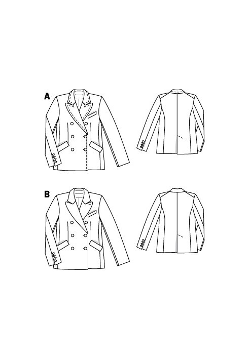 Pattern Double-breasted wool blazer (Burda 10/2010, pattern number 108 B)